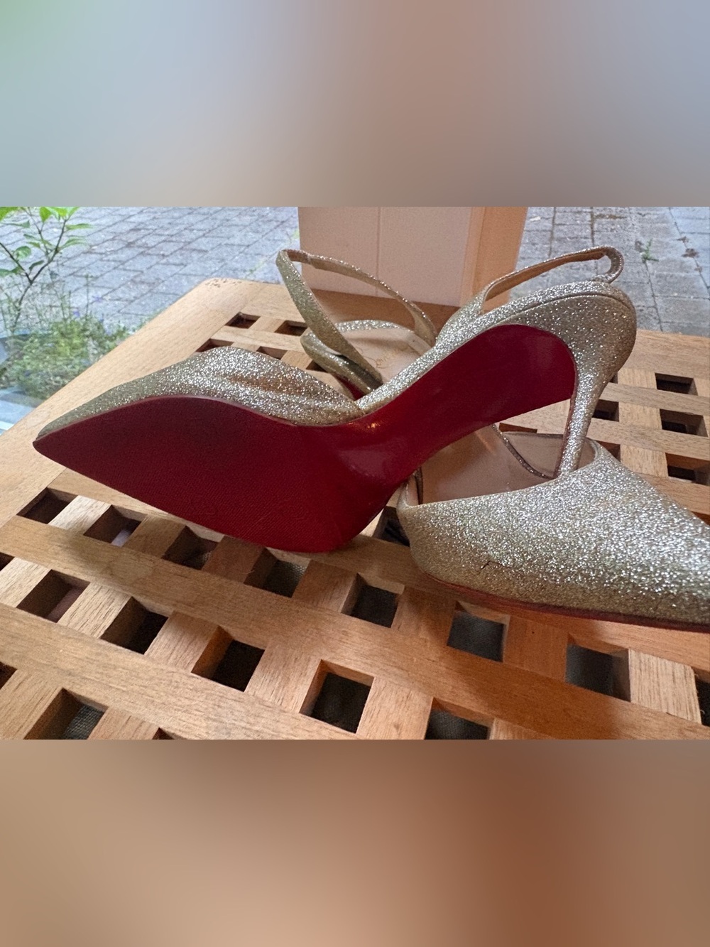 Christian Louboutin Ever 100 glitter slingback pumps - Picture 4 of 8